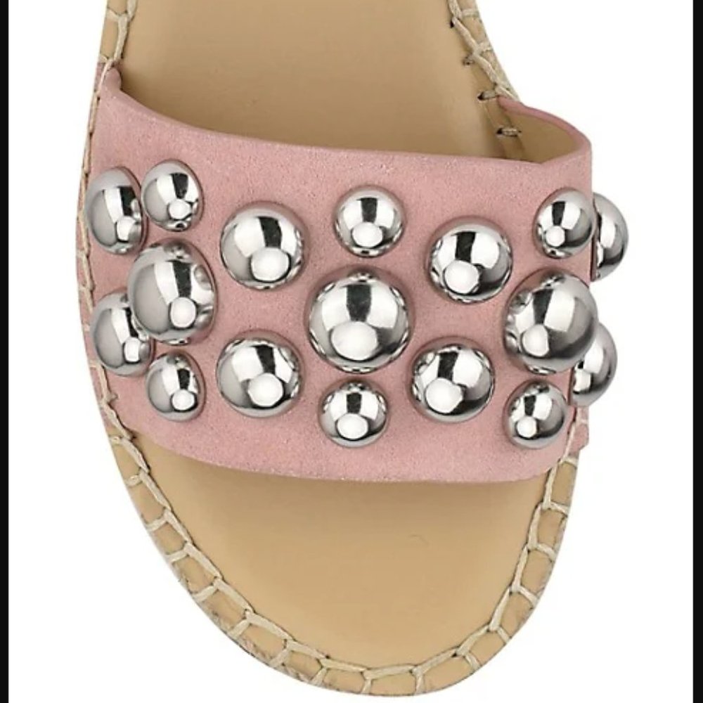 NWT Nine West Blast Embellished Suede Espadrille Sandals